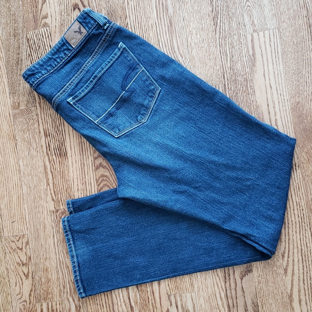 (12 Reg) American Eagle Outfitters AEO Skinny Fit Jean Classic Medium Wash Denim